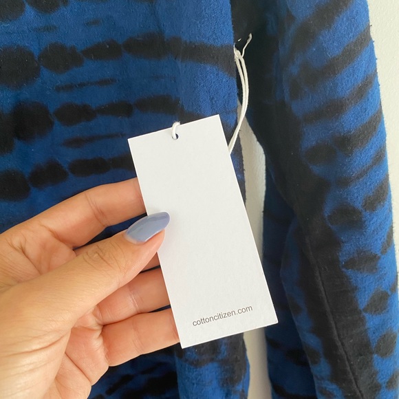 COTTON CITIZEN Santiago Bottom Down Shirt Small black and Blue - Picture 8 of 13